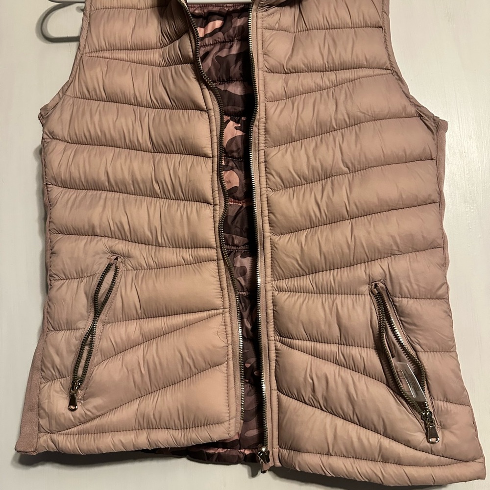 Pink Quilted Puffer Vest with Insulation